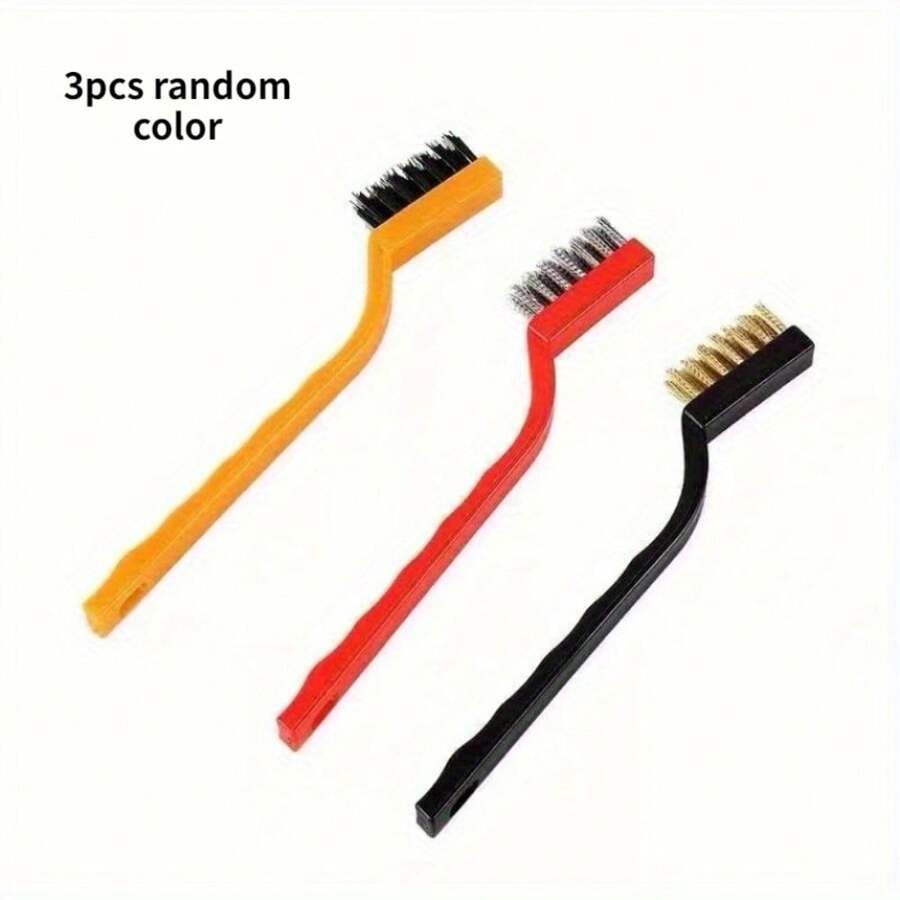 3 piezas Cepillo de limpieza de acero inoxidable con mango de metal, reutilizable para estufa y utensilios de cocina - 3 piezas - Ver 1