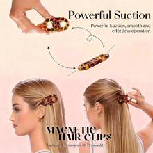 Magnetic Tropical Sunset Hair Clips Set, Flat Magnetic Hair Clips For Women, Durable Non-Slip Home Decor, Suitable For Daily Hairstyles, No Crease, Thin Yet Thick, Intuitive, No Trace Or Residue, Suitable For Home And Travel, Easily Create Women's Hairstyles - A - View 5
