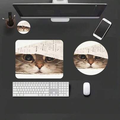 Tappetino per mouse quadrato piccolo, base in gomma antiscivolo, tappetino per mouse divertente, adatto per mouse senza fili da desktop, laptop per ufficio, decorazione per ufficio domestico, accessori carini per tappetino per mouse da ufficio come regalo per ragazze, 26 * 21 * 0,2 cm