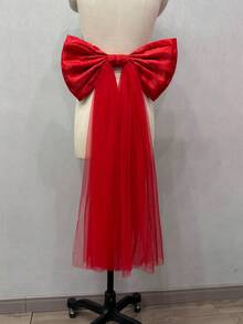 1 chiếc nơ satin bóng màu hồng bằng vải organza (39cm) + 1 dải ruy băng voan dài 75cm để trang trí eo. - Nhiều màu - Xem 16