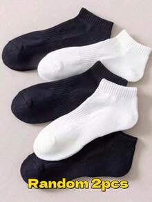 1/5/10 Pairs Women Short Socks, White Short Socks, Black Short Socks, Invisible Socks, Cute Socks, Girls Socks, Suitable For Spring, Summer, Autumn, Winter, Mesh Breathable Design, Moisture-Wicking, Soft & Comfortable, Suitable For Holidays, Sports, Casual, Business Occasions All Year Round, Random Color Combination (2pcs/6pcs/12pcs/20pcs/40pcs) - Multicolor - View 4