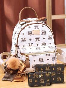 3 Buah Ransel - Ransel Perjalanan Wanita Kapasitas Tinggi Terbaru - Desain Bergaya & Luas - Untuk Wanita - Sempurna Untuk Perjalanan & Penggunaan Sehari-hari - Hadiah Ideal Untuk Pelajar - Coklat - View 10