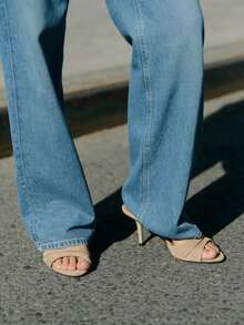 2026 Summer New Fashion Brown Suede Open Toe Stiletto Slide Sandals, Versatile Slip-On High Heel Mules For Commuting & Party Wear - Khaki - View 5