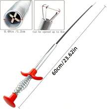 4-Claw Pipe Drain Cleaner, Flexible Manual Grab-Type Drain Unclogger, Garbage Clip, 4-Claw Pipe Drain Unclogging Tool, Bathroom Toilet Drain Tool, Manual Toilet Hair Removal Catcher, Household - Multicolor - View 12