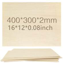 12/6/4 Pack 12"X16" (11.81 Inch X 15.75 Inch) Plywood Value Pack, Suitable For DIY Laser Projects, Crafts, Architectural Models, Home Building, Hobbies, Wood Burning, Board Games, Blank Tiles, Small Painting Canvases, Coasters, Holiday DIY Decor, Plywood Art Panels, Natural Color Plywood Blocks - A - View 2