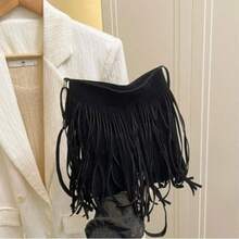 时尚流苏斜挎包单肩包波西米亚风流苏斜挎包高品质耐用材质西部流苏马鞍包单肩包适合日常通勤时尚搭配 - 彩色 - 查看 10