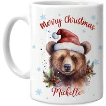 1 cốc cà phê sứ 11oz, cốc in tên theo yêu cầu, cốc cá nhân hóa, cốc hình mũ ông già Noel, cốc in hai mặt, cốc tái sử dụng, dùng được trong lò vi sóng và máy rửa chén, quà tặng sinh nhật/Ngày của Mẹ cho phụ nữ, trẻ em, gia đình, người yêu động vật. - Con vịt - Xem 11