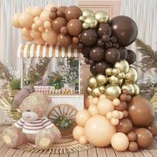 104 piezas Kit de arco de globos verde y rosa, set de guirnalda de globos de cumpleaños verde, rosa y albaricoque de 5, 10 y 18 pulgadas para decoración de fiestas, bodas y aniversarios - Ver 13