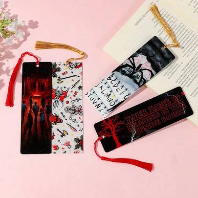 1pc Acrylic Horror Bookmarks Reader Accessories Student Learning Stationery Teacher Office Supplies, The Perfect Holiday Gift, A Present For Fans And Friends(Random Style)