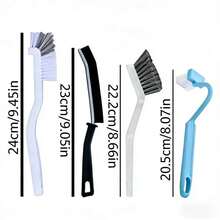 4件套多功能清洁刷套装，包括马桶刷、浴室清洁刷、弧形马桶刷等。 - 多色 - 查看 7