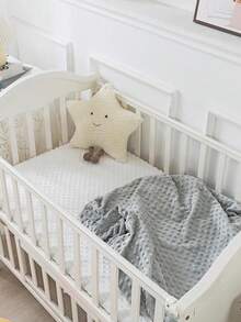 1pc Baby Crib Comforter Plush Bedsheet Fitted Sheet Set, Soft & Comfortable Newborn Patchwork Mattress Cover, Suitable For All Seasons, Machine Washable - White - View 13