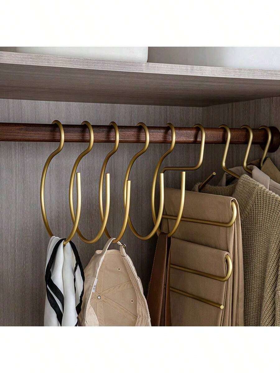 铝合金多功能节省空间挂钩，可用于悬挂帽子、毛巾、围巾等。多功能衣柜收纳架，简约春季风格，适合夏季上衣。 - 彩色 - 查看 1