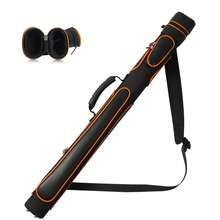 1pc Rigid Billiard Cue Case, Fits 1 Complete 2-Piece Cue, With 2 Zipper Pockets, Soft Shoulder Strap Handle, Water-Resistant Microfiber Leather Billiard Cue Bag, Unisex Billiard Accessories - Orange - View 8