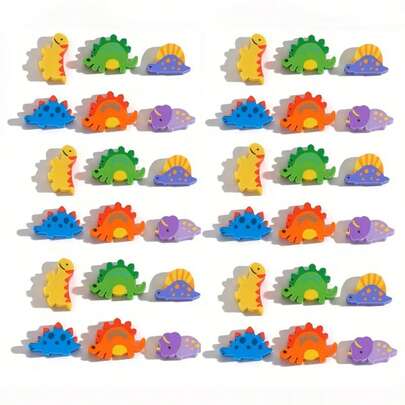 40个恐龙橡皮擦+1个收纳盒，剑龙和腕龙造型，卡通恐龙设计，返校用品，学生礼物