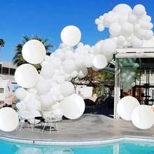20pcs 12-Inch White Latex Balloons, For Wedding Engagement Party Decoration (Includes 1 White Ribbon) - View 5