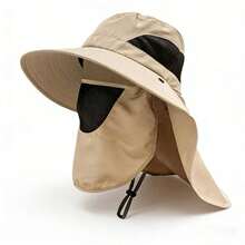 1 Pieza Sombrero de cubo con protección solar de 360° con estilo - Protección integrada para el cuello - Para pesca, senderismo, actividades al aire libre y ciclismo, máscara facial desmontable, sombrero de ala ancha transpirable. - sombrero para el sol - Ver 12