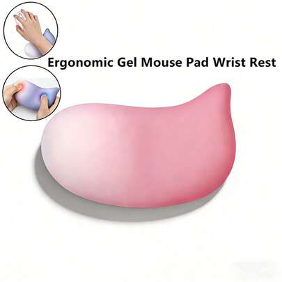 Ergonomic Gel Mouse Pad Wrist Rest, Soft Lycra Fabric & Slow Rebound Support, Non-Slip PU Bottom For Gaming Office, Wrist Pain Relief Accessory