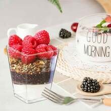 10/25/50 st återanvändbara dessertkoppar för fest (160 ml/5 oz), yoghurtparfait/förrättskoppar - för minidesserter, pudding, frukt och glass - Visa 6