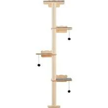 Árbol para Gatos de 4 Niveles Carga de 18,14 kg Juego de Muebles de Pared para Gatos con 4 Tablas para Saltar Estante Flotante en la Pared, Percha de Madera de Pino de 12 mm para Dormir, Jugar - por defecto - Ver 9