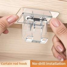 2 móc treo rèm, giá đỡ thanh rèm dán, không cần khoan, dùng để treo rèm cửa, rèm tắm, rèm khăn, rèm cửa ra vào. - nhiều màu - Xem 4