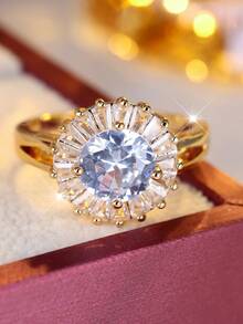 1 pieza Anillo con diseño minimalista de girasol, lujo de nicho, adecuado para uso diario y como regalo - anillo - Ver 11