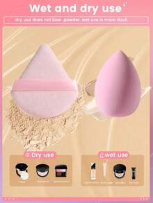 3 Makeup Sponges, Suitable For Applying Cream And Powder Concealers And Loose Powder; 3 Makeup Puff Sets, With Soft Triangular Mineral Powder Puffs, Suitable For Face Makeup. The Product Is Versatile And Affordable, And Can Be Used For Room Decoration, Dressing Tables, Travel, Bedrooms And Other Occasions. Keywords: Makeup Puff, Powder Puff, Makeup Sponge, Affordable, Christmas Gift, Cosmetics, Makeup Tools, Cheap And Good, Gift, Ladies Gift, Christmas Gift. - Hồng - Xem 2
