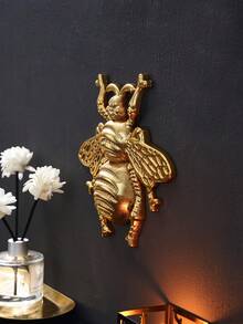 1pc European Style Resin Spread-Wing Bee Shaped Home Decor Wall Art, Portable Installation Wall Decor, Insect Lover's Collection Hanging Ornament, Handmade Photo Frame Insect Decor Accessory, Suitable For Home, Party, Insect Museum Decoration, Photography Props And Gift - Multicolor - View 5