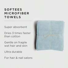 Fromm Softees 45042 - Toallas de microfibra para el cabello manos cara uso en casa salón spa peluquería 16 x 29 pulgadas extra duraderas y absorbentes color aguamarina 45042 - Agua - Ver 2