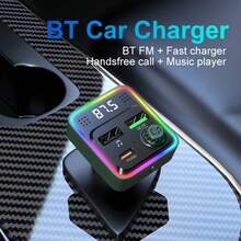Cargador de teléfono para automóvil con Bluetooth para Android y Apple, adaptador de encendedor de cigarrillos, cargador súper rápido - C71 - Ver 5