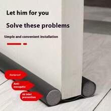 Door Sweep Weatherstrip, Bedroom Soundproof Anti-Draft Seal, Leather Quiet Insulation - Double-sided - View 4