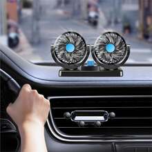 Ventilador Doble para Auto con Ajuste de Velocidad | Enfriamiento Rápido y Portátil para Tablero - A - Ver 6