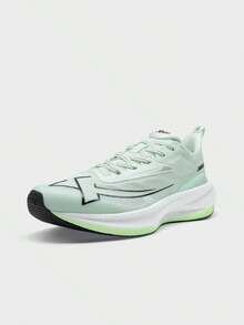 XTEP 2000KM 2nd Generation Running Shoes, Shock Absorbing Durable Training Shoes For Men, Lightweight Running Sneakers, Pale Green/Neon Light Green - Pale Fruit Green/fluorescent Light Blue-green - View 1
