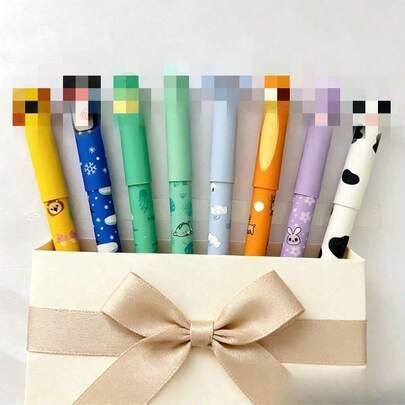 24pcs Pen And Refill Set, Erasable Pen, Gel Pen, For Writing, Drawing, Sketching, Highlighting, Marking, Ballpoint Pen, With Built-In Eraser, School & Office Supplies, Back To School Gift, Birthday Gift, Gift Filler