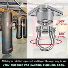 9M 2 Sets of Bearing Smooth Rotary Stainless Steel Hanger Heavy Duty 180°+360° Rotary Swing Swing Hook 1500 lb Capacity Wooden Concrete Playground Yoga Hammock Chair Rope Punch Bag Porch Swing Set - como en la foto - Ver 5