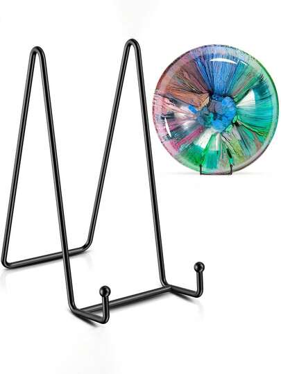 Conjunto de 1/2 expositores de ferro preto em formato de N, suporte versátil para pratos, porta-retratos, obras de arte, celulares e tablets, expositor multifuncional, bandeja de exibição, organizador de decoração para casa.