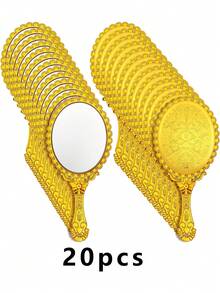 Set de oglinzi de machiaj portabile vintage 1/4/10/20 buc, cu design mic de trandafir în relief auriu/argintiu/auriu-roz, oglindă cosmetică portabilă, ideală pentru petreceri tematice de prințesă și călătorii - Multicolor - Vizualizare 10