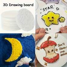 5pcs 3D Textured Canvas Paper, Fuzzy Painting Board, Suitable For DIY Crafts And Painting - White - View 4