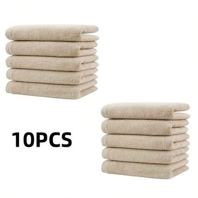 10pcs/5pcs 25cm*25cm Luxury Face Towels, 100% Cotton - Multipurpose Fingertip Towels, Super Soft Washcloths, Suitable For Bathroom, Toilet, Spa, Shower