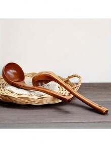 Large Wooden Cooking Spoon - Durable And Heat Resistant, Suitable For Cooking And Serving - Multicolor - View 5