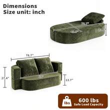 Sofa Bed Mattress - 綠色 + 燈芯絨 + 雙人座 + 休閒 - 查看 8