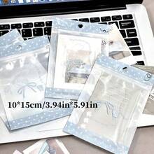 韩式兔耳朵自封袋，K-POP明星3英寸卡片DIY包装袋，Y2K蝴蝶翅膀封口贴纸 - Color - 查看 3