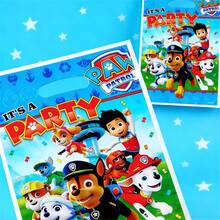 Paw Patrol 10pcs Plastic Party Gift Bag, Pet Dog Printed Handle Gift Bag, Portable Birthday Candy Bag, Gift Packaging, Fan Party Supplies - Multicolor - View 5