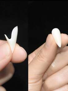 尖牙白乳牙道具，僵尸獠牙假牙套装，Spoofish恶作剧派对獠牙套装，化装舞会派对道具 - 白色 - 查看 6