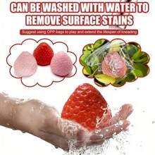 1pc Large Pink Sensory Vibrating Strawberry, Handmade To Help Relieve Stress. DIY New Transparent Pink Strawberry Cream Decor, Suitable For Easter Basket Filler, Party Favor, Valentine's Day Gift (Random Color) - Multicolor - View 10