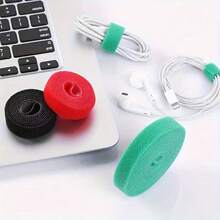 1 Roll Reusable Multi-Functional Adjustable Cable Management Strap, Data Cable Organizer And Storage Tie, Computer Wiring Clip, Desktop Wire Holder - Multicolor - View 8