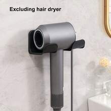 1pc Adhesive Bathroom Wall-Mounted Hair Dryer Holder, Seamless Design, Hands-Free Hair Dryer Storage Rack, Bathroom Decor Storage Solution - Multicolor - View 11