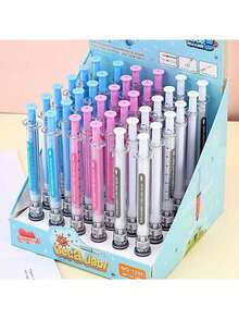 3/6/12 piezas Bolígrafos con forma de jeringa creativa, bolígrafos de inyección de virus simulados, bolígrafos de tinta negra a base de agua de 0.38 mm, artículos de papelería interesantes para estudiantes - jeringuilla - Ver 1