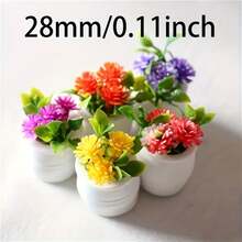 Decorations Dollhouses Vibrant Artificial Flowers Home Decor Car Mini Flower Pots Holiday - 5Pcs - 查看 5