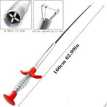 4-Claw Pipe Drain Cleaner, Flexible Manual Grab-Type Drain Unclogger, Garbage Clip, 4-Claw Pipe Drain Unclogging Tool, Bathroom Toilet Drain Tool, Manual Toilet Hair Removal Catcher, Household - Multicolor - View 14