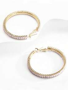 1 Pair Elegant Earrings Suitable For Daily Wear - Yellow Gold - View 3